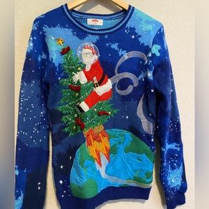 Blue Santa Astronaut Crewneck Sweater